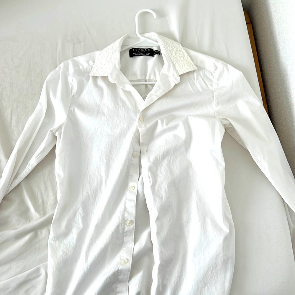 Topman Floral collar dress shirt